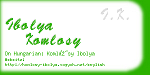 ibolya komlosy business card